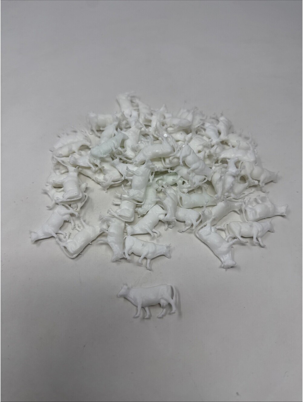 66 Mini White Cow Figures